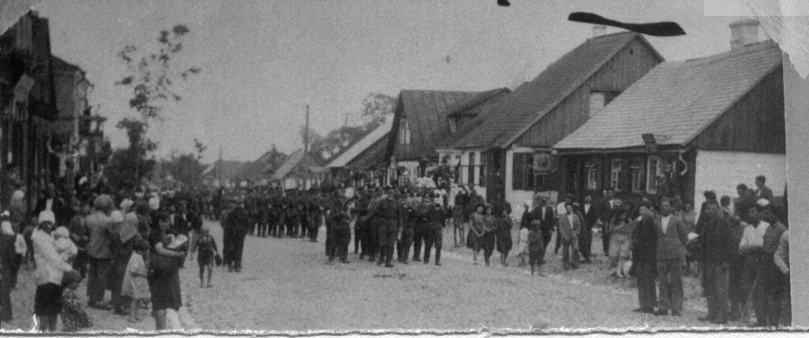 Military parade photograph, date unknown, circa 1940s